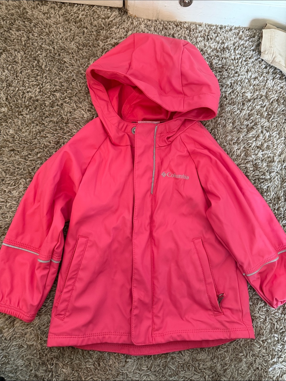 Columbia Kids Coral Pink Hooded Raincoat